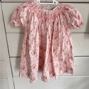 Petit Ami Pink Floral Smocked Dress